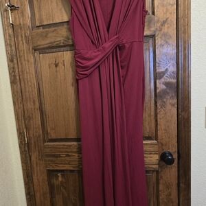 Elegant Burgundy Evening Gown